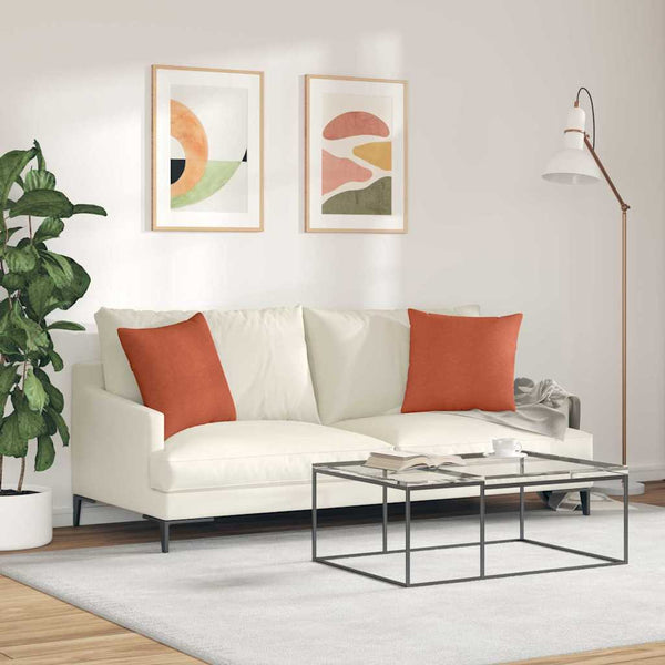 vidaXL Sofa Cushions 2 pcs Red-Orange 45 x 45 cm Corduroy
