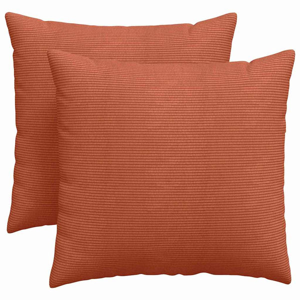 vidaXL Sofa Cushions 2 pcs Red-Orange 45 x 45 cm Corduroy