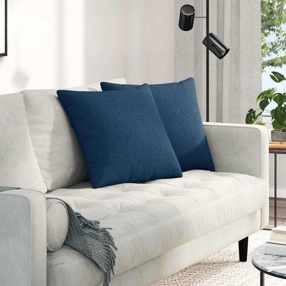 vidaXL Sofa Cushions 2 pcs Blue 50 x 50 cm Fabric