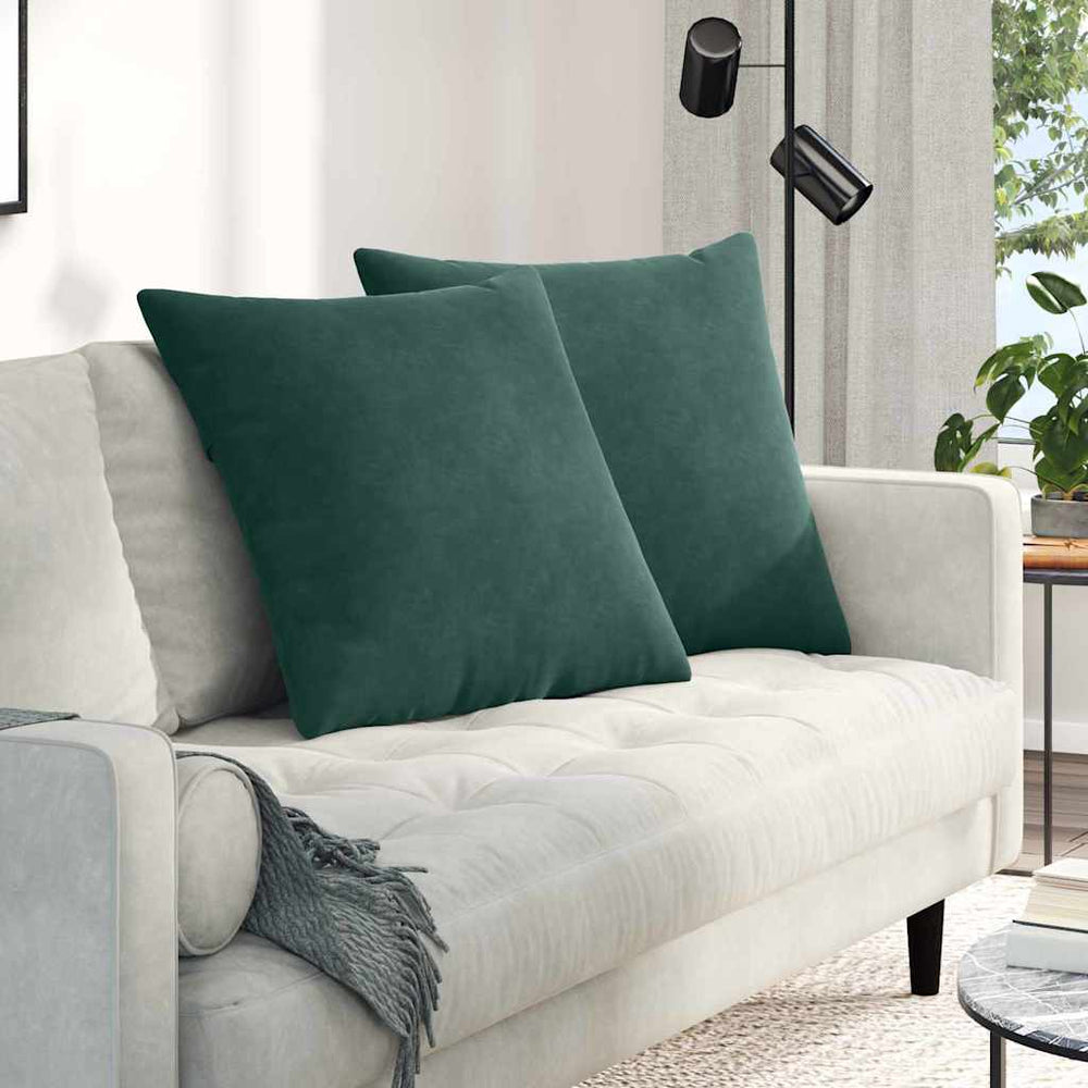 vidaXL Sofa Cushions 2 pcs Dark Green 60x60 cm Corduroy