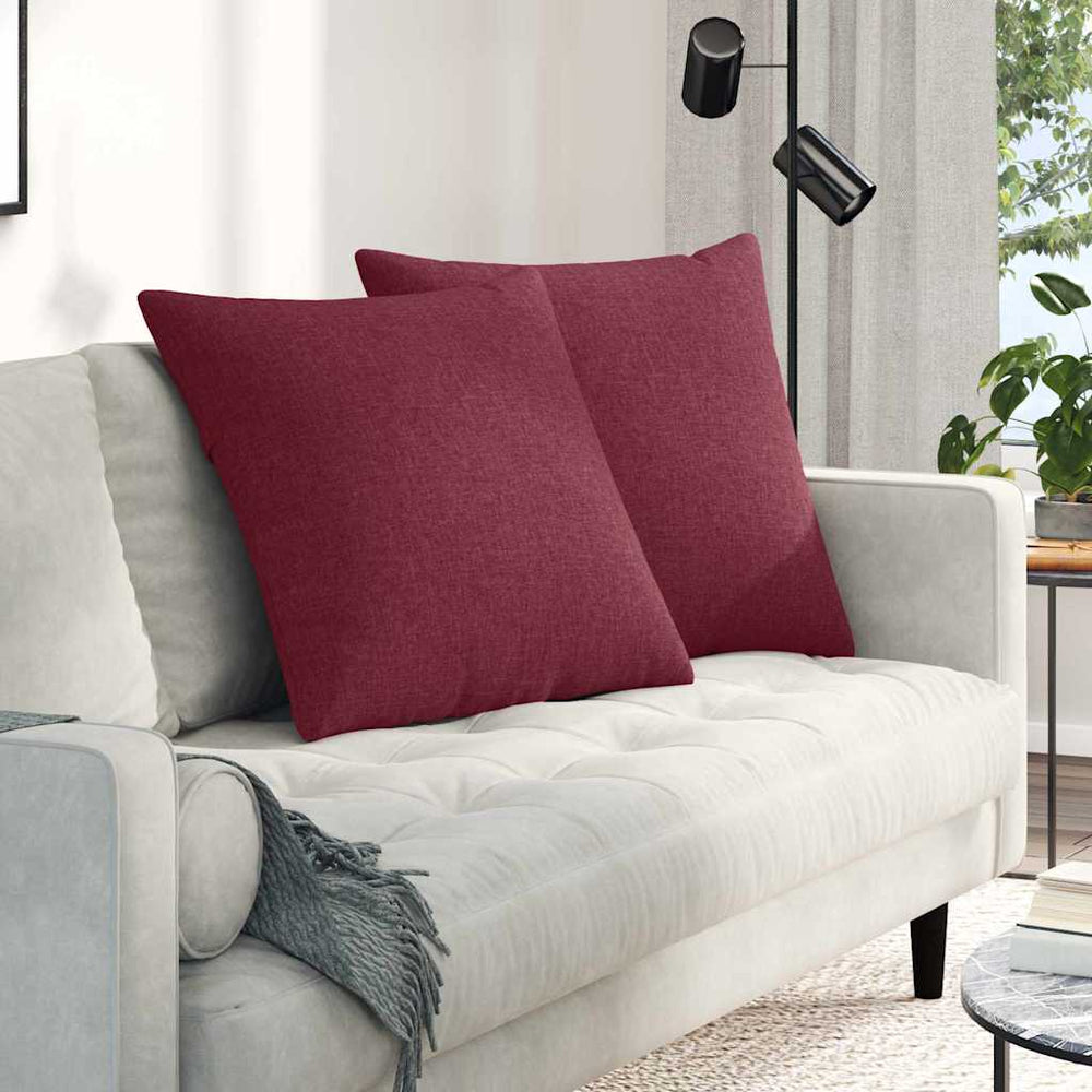 vidaXL Sofa Cushion 2 pcs Wine Red 80 x 80 cm Fabric