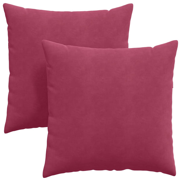 Weinrote Cord Sofakissen 80x80 cm - 2er Set