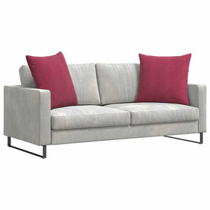 Weinrote Cord Sofakissen 80x80 cm - 2er Set
