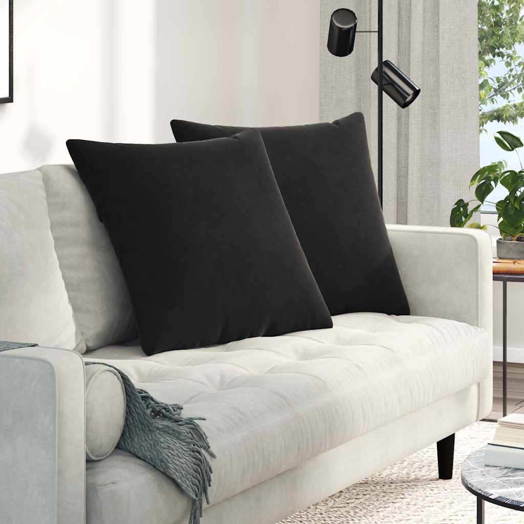 Sofakissen Set Schwarz Cord 80x80cm
