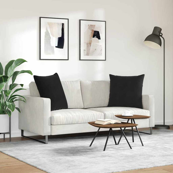 Sofakissen Set Schwarz Cord 80x80cm