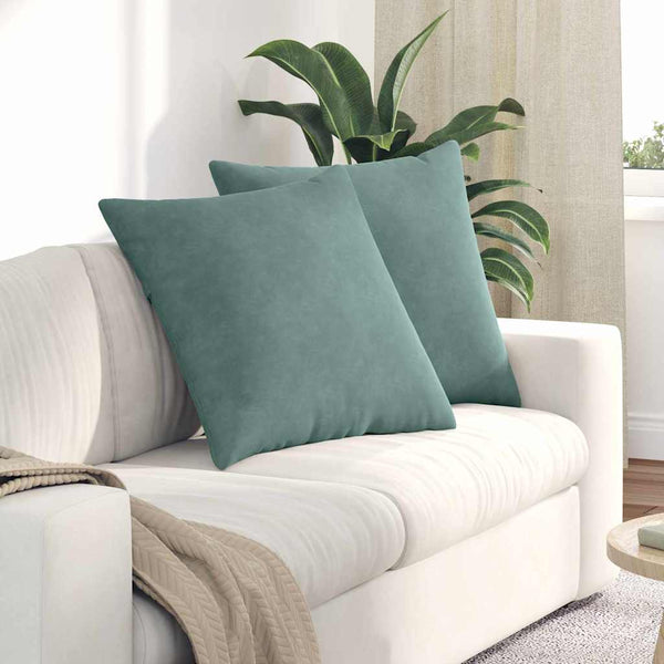 Sofakissen 2er Set, Cord Meergrün 80x80cm