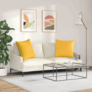 Cord Sofakissen Gelb 80x80cm 2er-Set