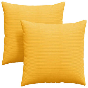 Cord Sofakissen Gelb 80x80cm 2er-Set