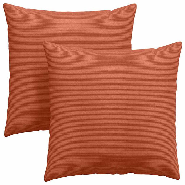 Cord Sofakissen 2er Set Rot-Orange 80x80