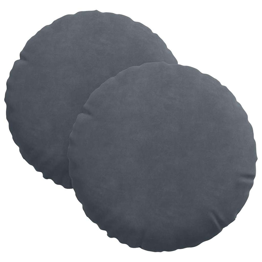 Samt Sitzkissen Dunkelgrau 2er Set Ø30cm