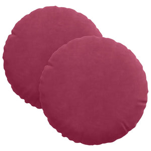 Weinrote Samt Sitzkissen, 2er Set