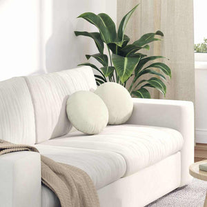 Sitzkissen 2er Set Creme Samt Ø30cm
