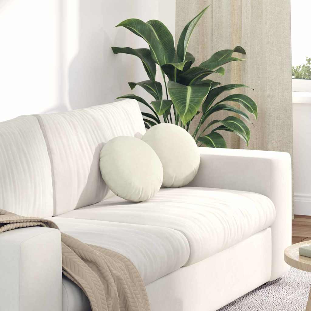 Sitzkissen 2er Set Creme Samt Ø30cm