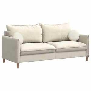 Sitzkissen 2er Set Creme Samt Ø30cm