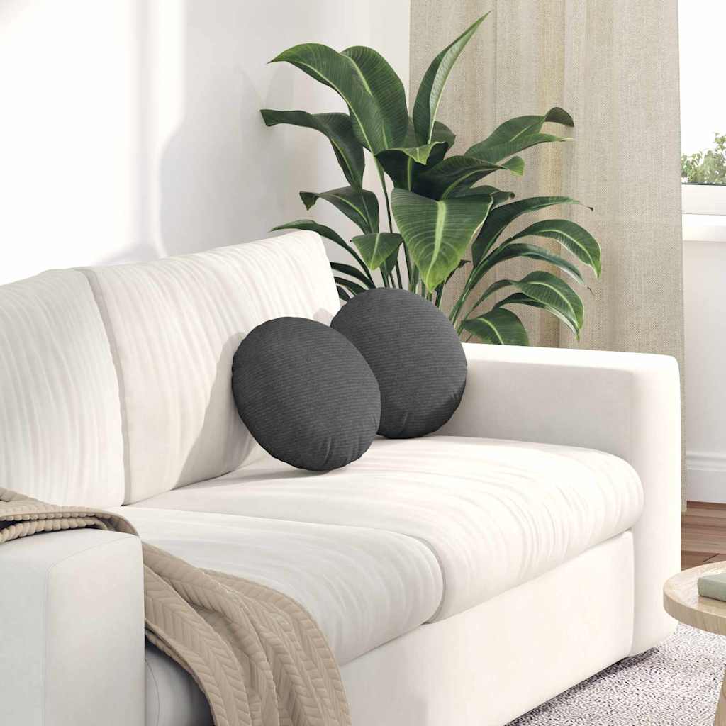 Sitzkissen 2er Set Dunkelgrau Cord