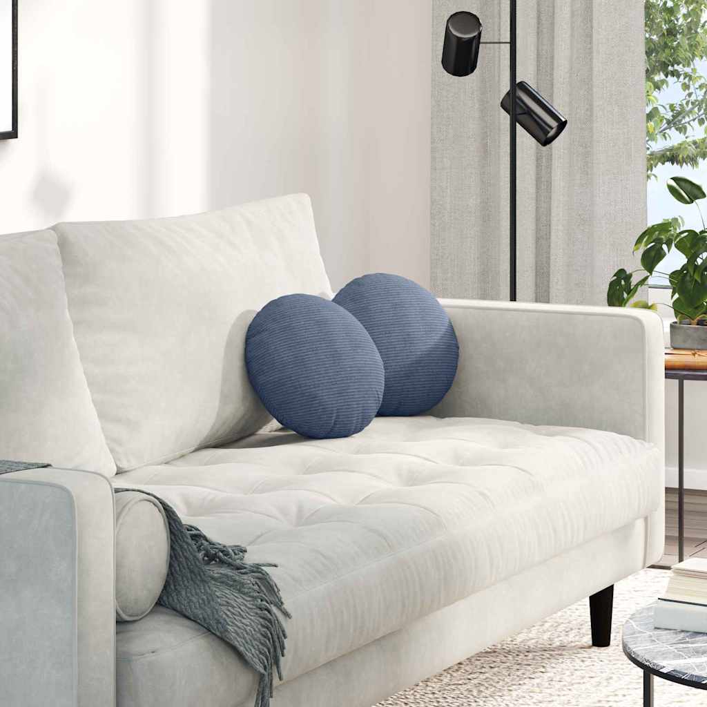 Sitzkissen 2er Set Blau Cord