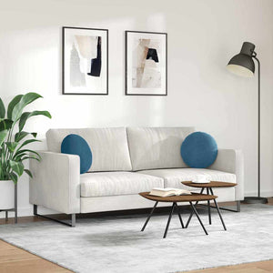 Samt Sitzkissen Blau 2er Set Ø 40cm