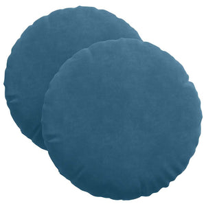 Samt Sitzkissen Blau 2er Set Ø 40cm
