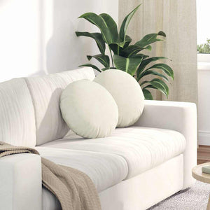 vidaXL Seat Cushion 2 pcs Cream Ø 40 x 13 cm Velvet