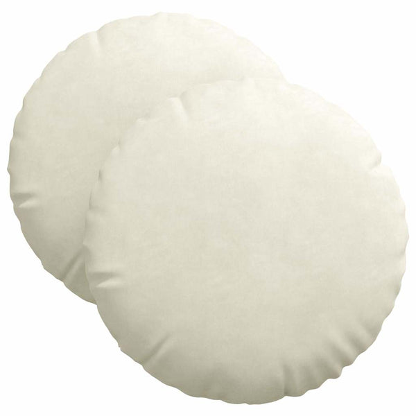 vidaXL Seat Cushion 2 pcs Cream Ø 40 x 13 cm Velvet