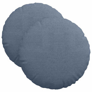 vidaXL Seat cushions 2 pcs Blue Ø 40 cm Corduroy