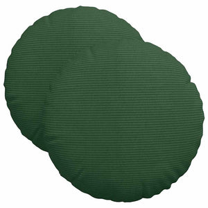 vidaXL Seat Cushions 2 pcs Dark Green Ø 40 cm Corduroy