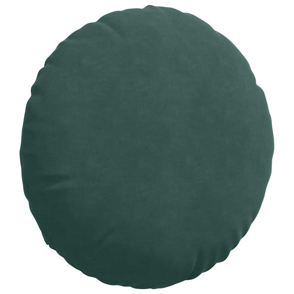 vidaXL Seat Cushions 2 pcs Dark Green Ø50 x 19 cm Velvet