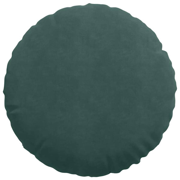 vidaXL Seat Cushions 2 pcs Dark Green Ø50 x 19 cm Velvet