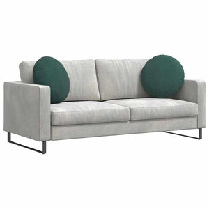 vidaXL Seat Cushions 2 pcs Dark Green Ø50 x 19 cm Velvet