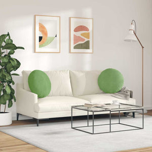 vidaXL Seat Cushions 2 pcs Light Green Ø50 x 19 cm Velvet