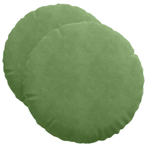 vidaXL Seat Cushions 2 pcs Light Green Ø50 x 19 cm Velvet