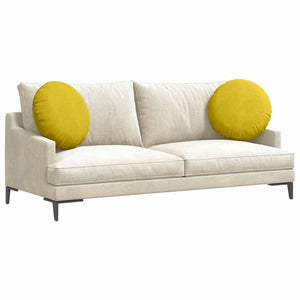 vidaXL Seat Cushion 2 pcs Yellow Ø50 x 19 cm Velvet