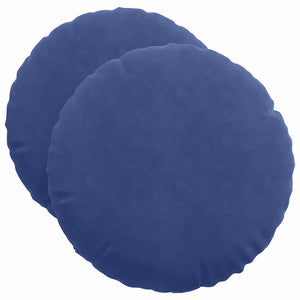 vidaXL Seat Cushions 2 pcs Police Blue Ø50 x 19 cm Velvet