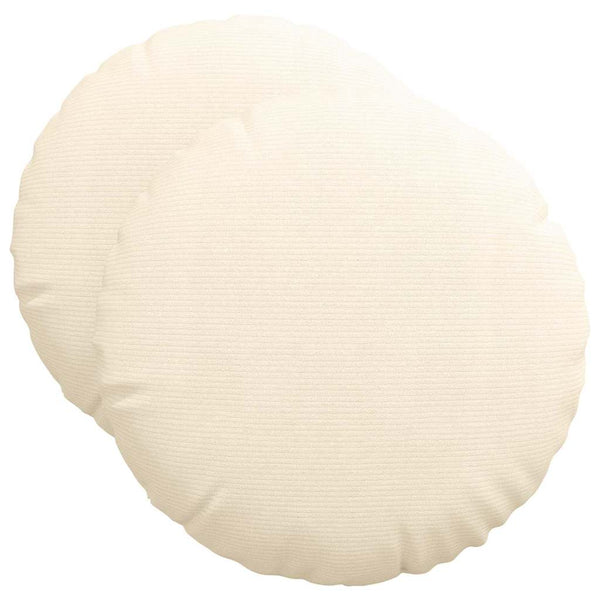 vidaXL Seat Cushions 2 pcs Cream Ø50 x 19 cm Cord Fabric