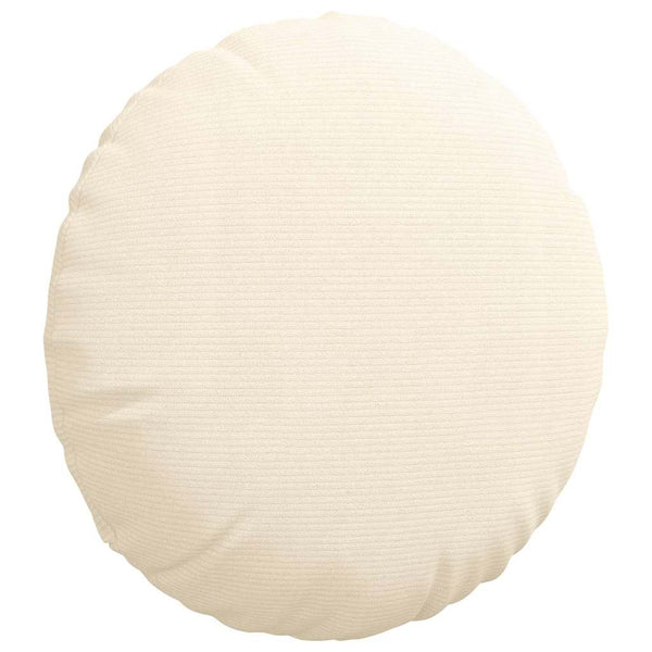 vidaXL Seat Cushions 2 pcs Cream Ø50 x 19 cm Cord Fabric