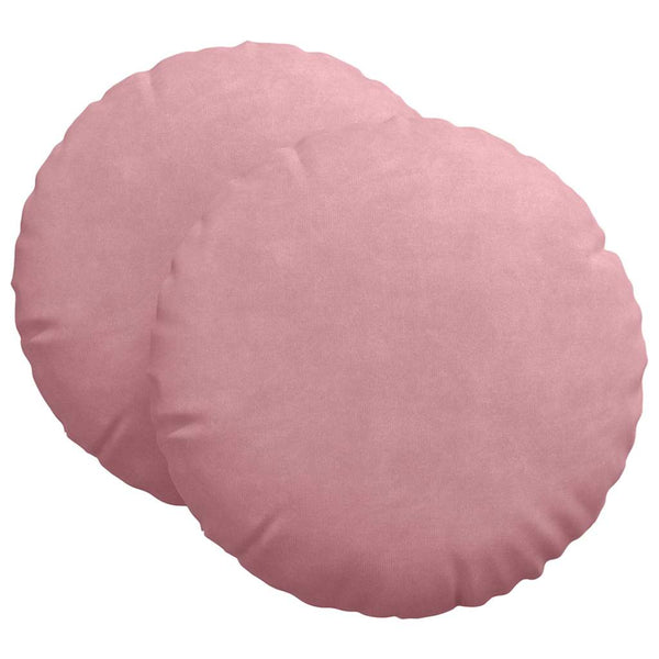 vidaXL Seat Cushions 2 pcs Pink Ø60 x 21 cm Velvet