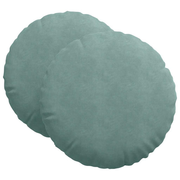 vidaXL Seat Cushions 2 pcs Sea Green Ø60 x 21 cm Velvet