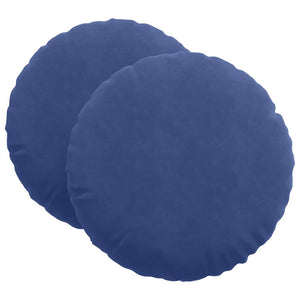 vidaXL Seat Cushions 2 pcs Police Blue Ø60 x 21 cm Velvet