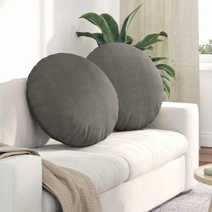 vidaXL Seat Cushions 2 pcs Light Grey Ø60 x 21 cm Corduroy