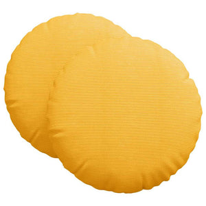 vidaXL Seat Cushions 2 pcs Light Yellow Ø60 x 21 cm Corduroy