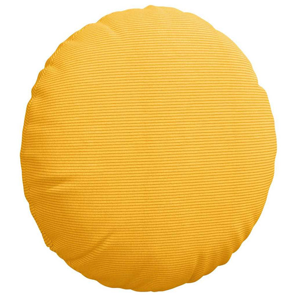 vidaXL Seat Cushions 2 pcs Light Yellow Ø60 x 21 cm Corduroy