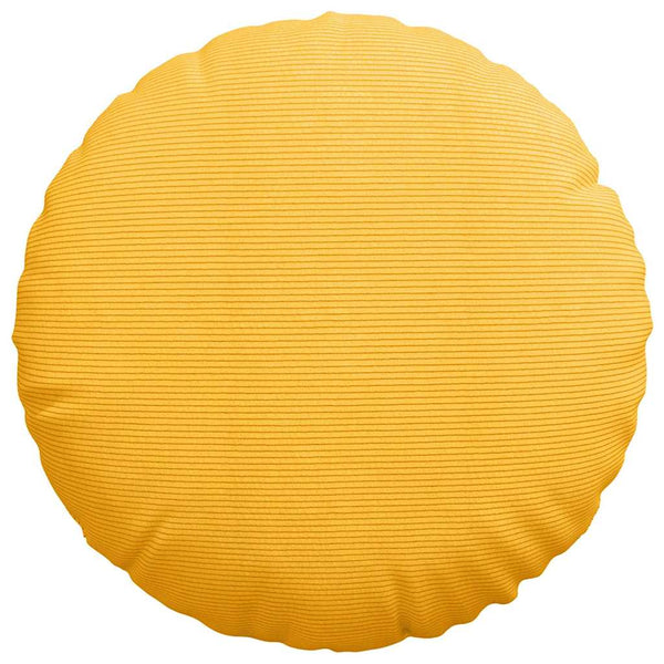 vidaXL Seat Cushions 2 pcs Light Yellow Ø60 x 21 cm Corduroy