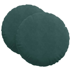 vidaXL Seat Cushions 2 pcs Dark Green Ø 80 x 29 cm Velvet