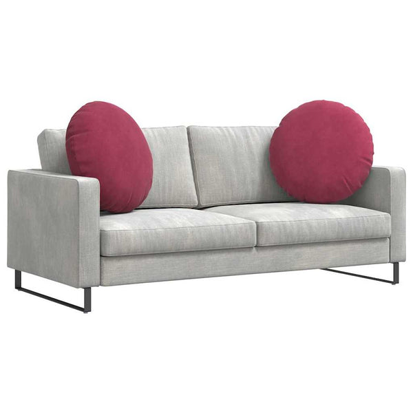 vidaXL Seat Cushions 2 pcs Wine Red Ø 80 x 29 cm Velvet