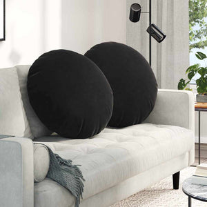 vidaXL Floor Pillows 2 pcs Black Ø 80 x 29 cm Velvet