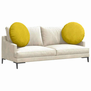 vidaXL Floor Cushions 2 pcs Yellow Ø 80 x 29 cm Velvet