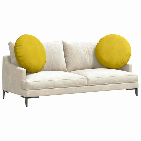 vidaXL Floor Cushions 2 pcs Yellow Ø 80 x 29 cm Velvet