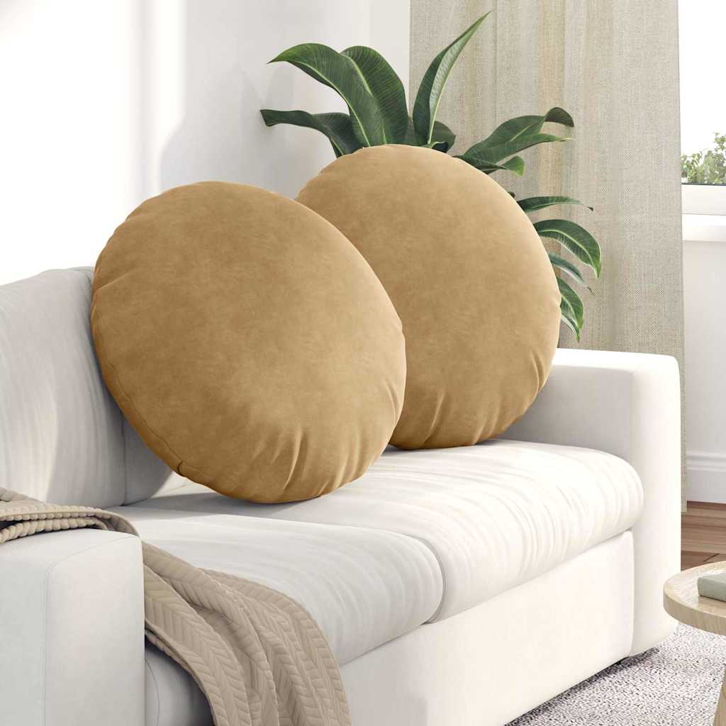 vidaXL Seat Cushions 2 pcs Brown Ø 80 x 29 cm Velvet