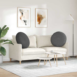vidaXL Seat Cushions 2 pcs Dark Grey Ø 80 cm Corduroy