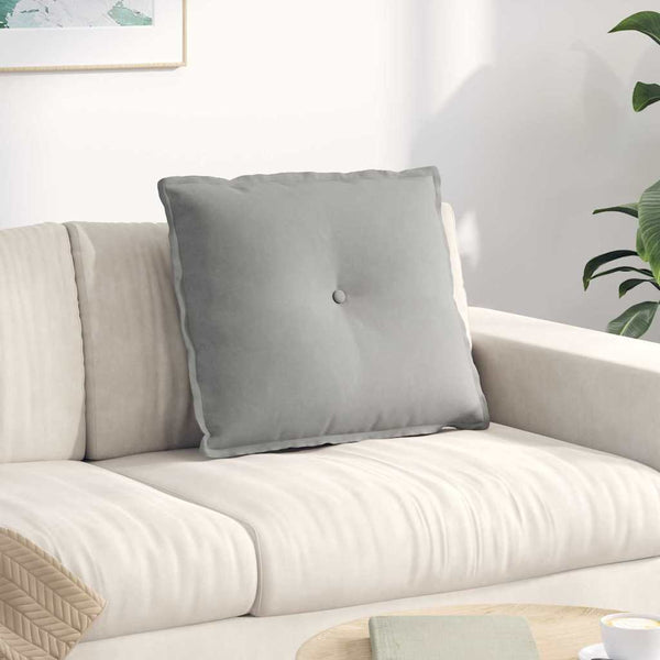 vidaXL Back Cushion Light Grey 60 x 50 cm Microfiber Fabric